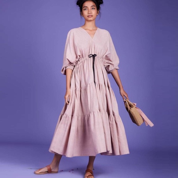 MATI Dresses & Skirts - MATI pink citra aakaar dress Indian Striped